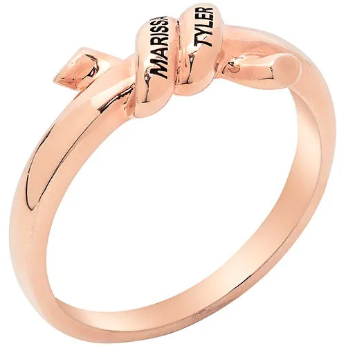 14K Rose Gold Plated Engraved Knot Ring sold by Limoges Jewelry product image thumbnail 2