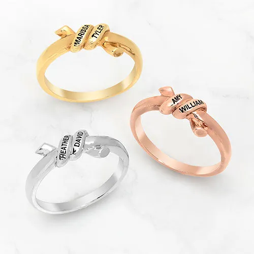 14K Rose Gold Plated Engraved Knot Ring sold by Limoges Jewelry product image thumbnail 4