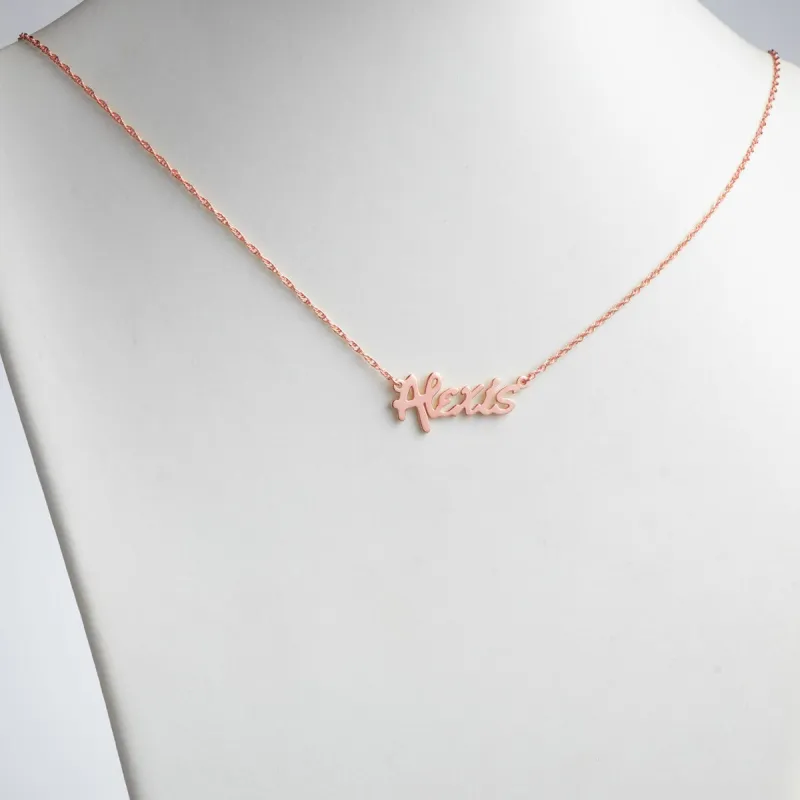 14K Rose Gold Plated Bold Name Necklace sold by Limoges Jewelry