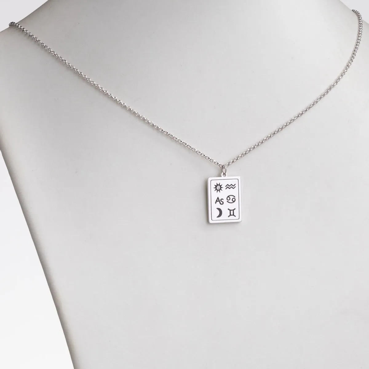 Silver Plated Personalized 3 Zodiac Signs Name Pendant Necklace sold by Limoges Jewelry product image thumbnail 3