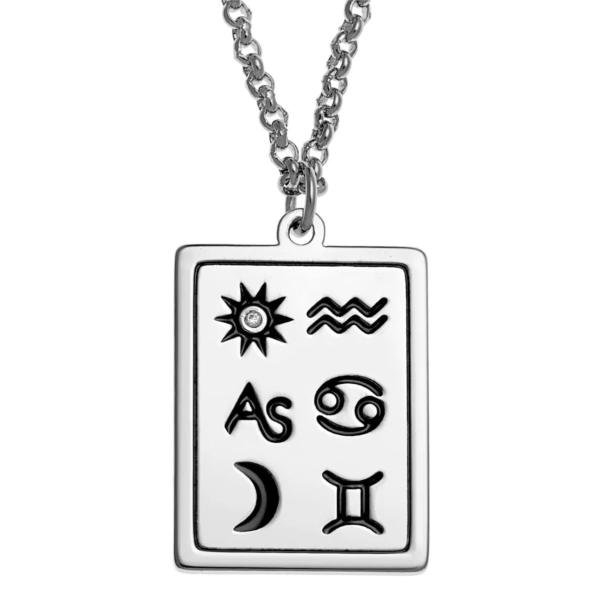Silver Plated Personalized 3 Zodiac Signs Name Pendant Necklace sold by Limoges Jewelry product image thumbnail 2