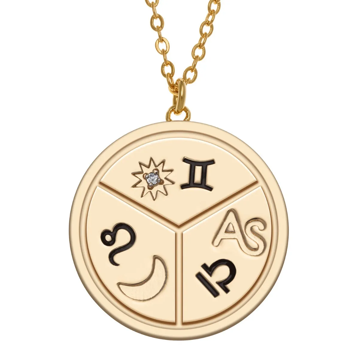 14K Gold Plated Zodiac Disc Pendant sold by Limoges Jewelry product image thumbnail 2