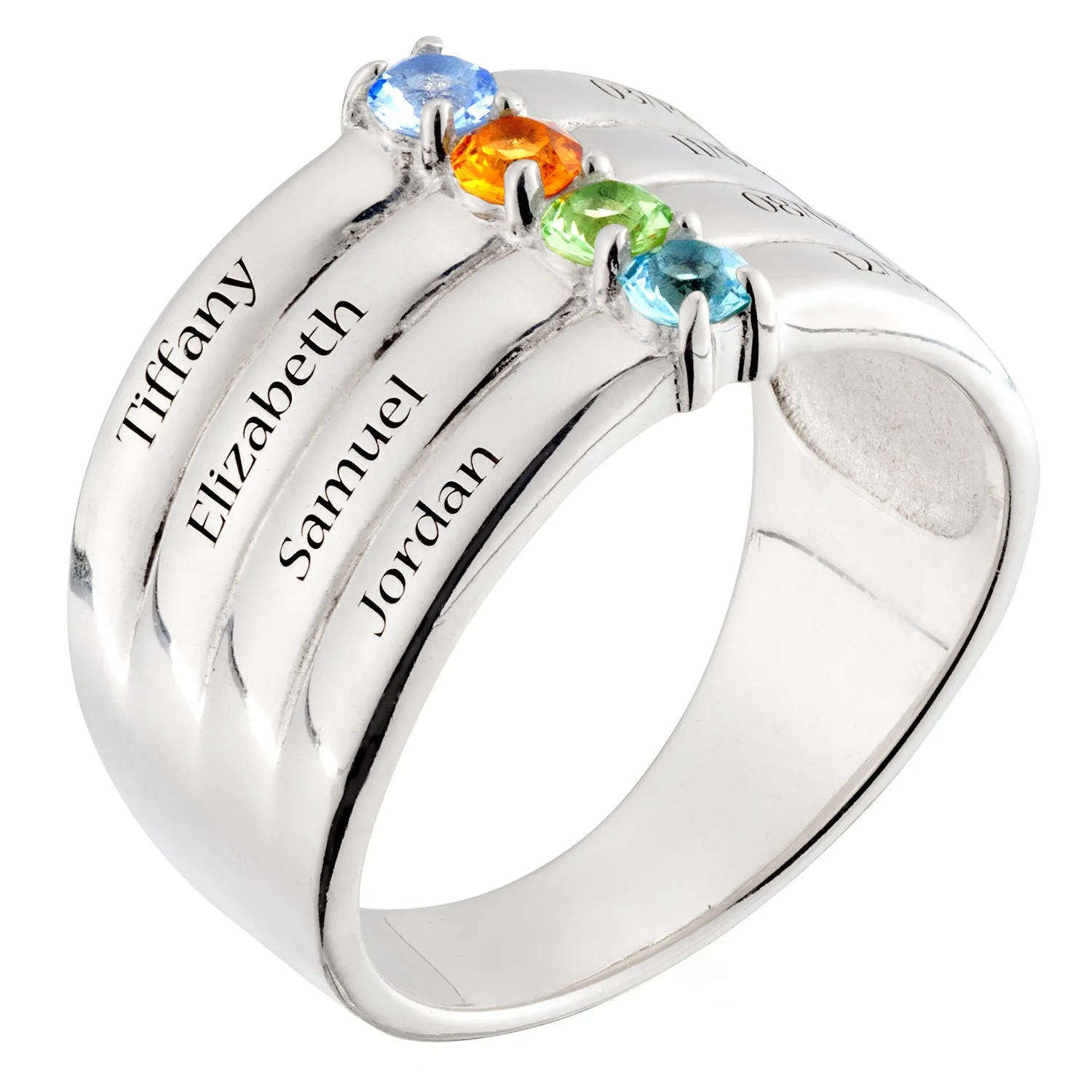 Sterling Silver Birthstone, Name and Date Ring sold by Limoges Jewelry product image thumbnail 2