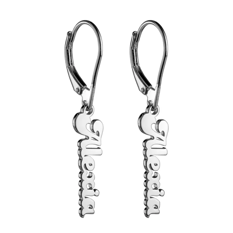 Sterling Silver Name Dangle Earrings sold by Limoges Jewelry