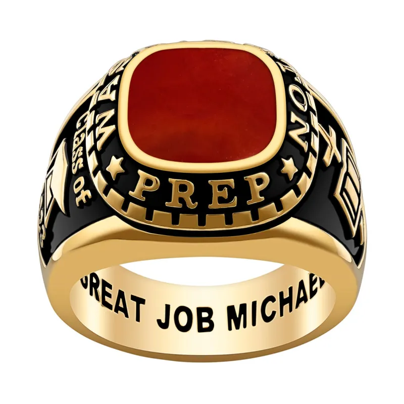Men's 14K Gold over Sterling Genuine Stone Class Ring sold by Limoges Jewelry