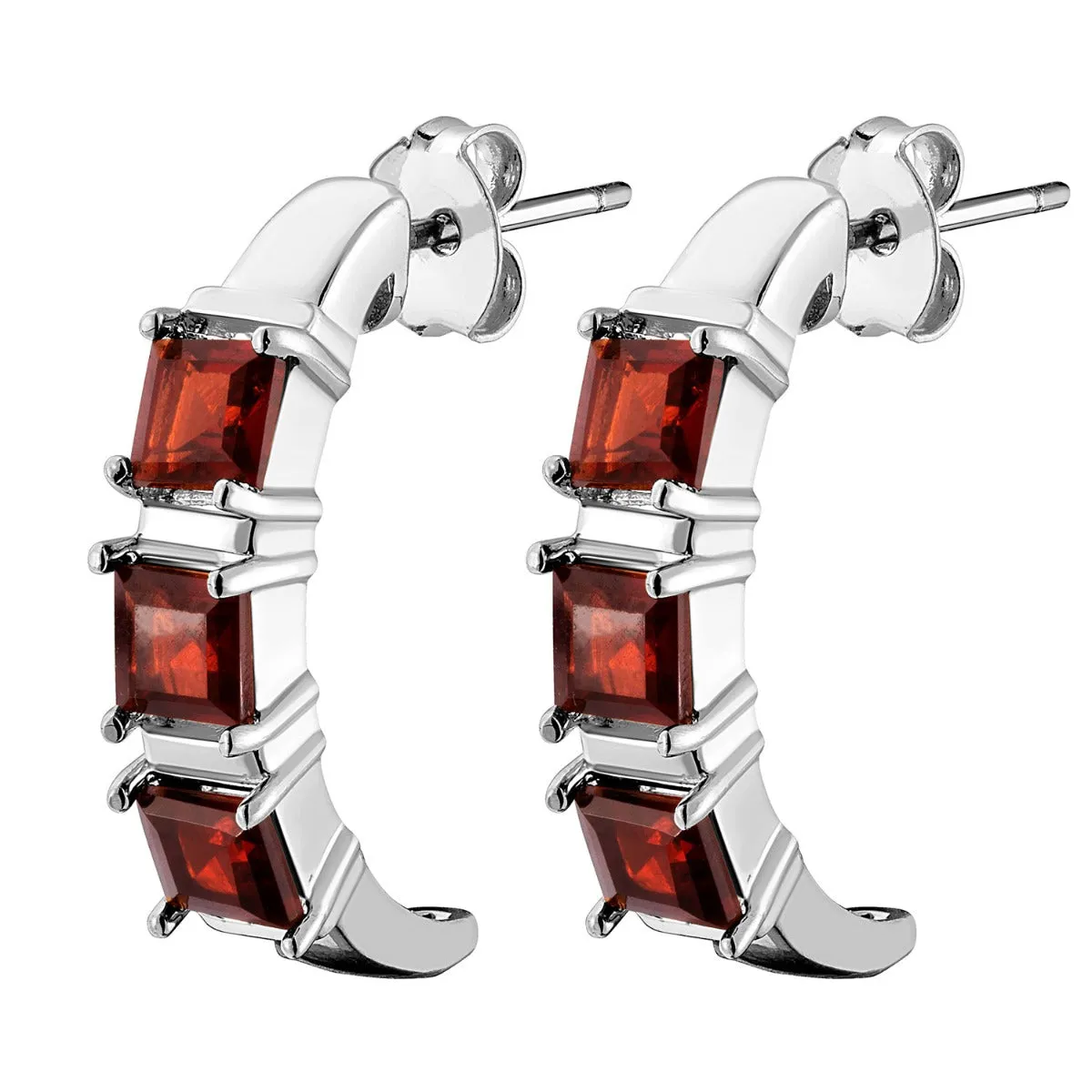 Silver Plated Genuine Garnet Ring and Earrings Set sold by Limoges Jewelry product image thumbnail 5