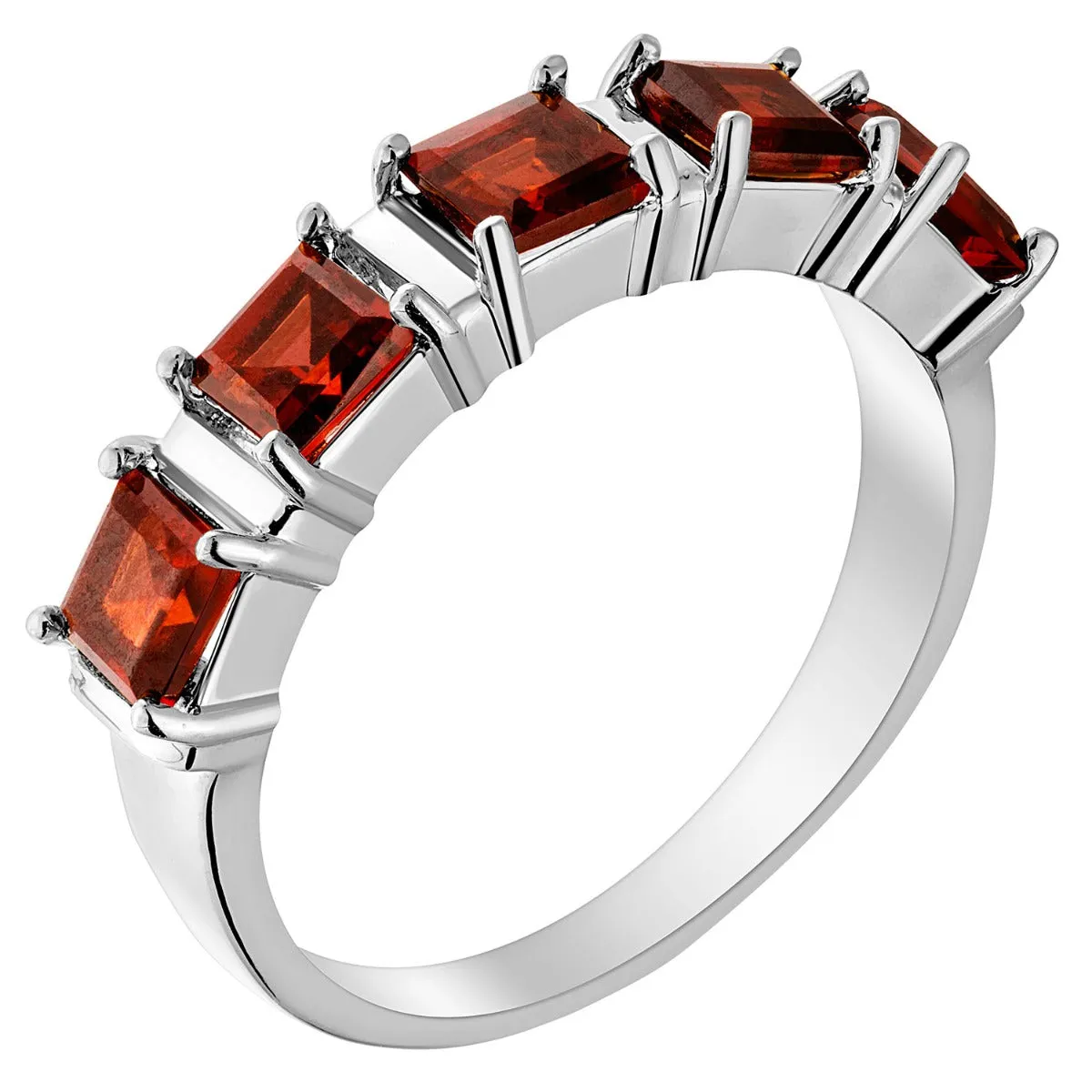 Silver Plated Genuine Garnet Ring and Earrings Set sold by Limoges Jewelry product image thumbnail 3