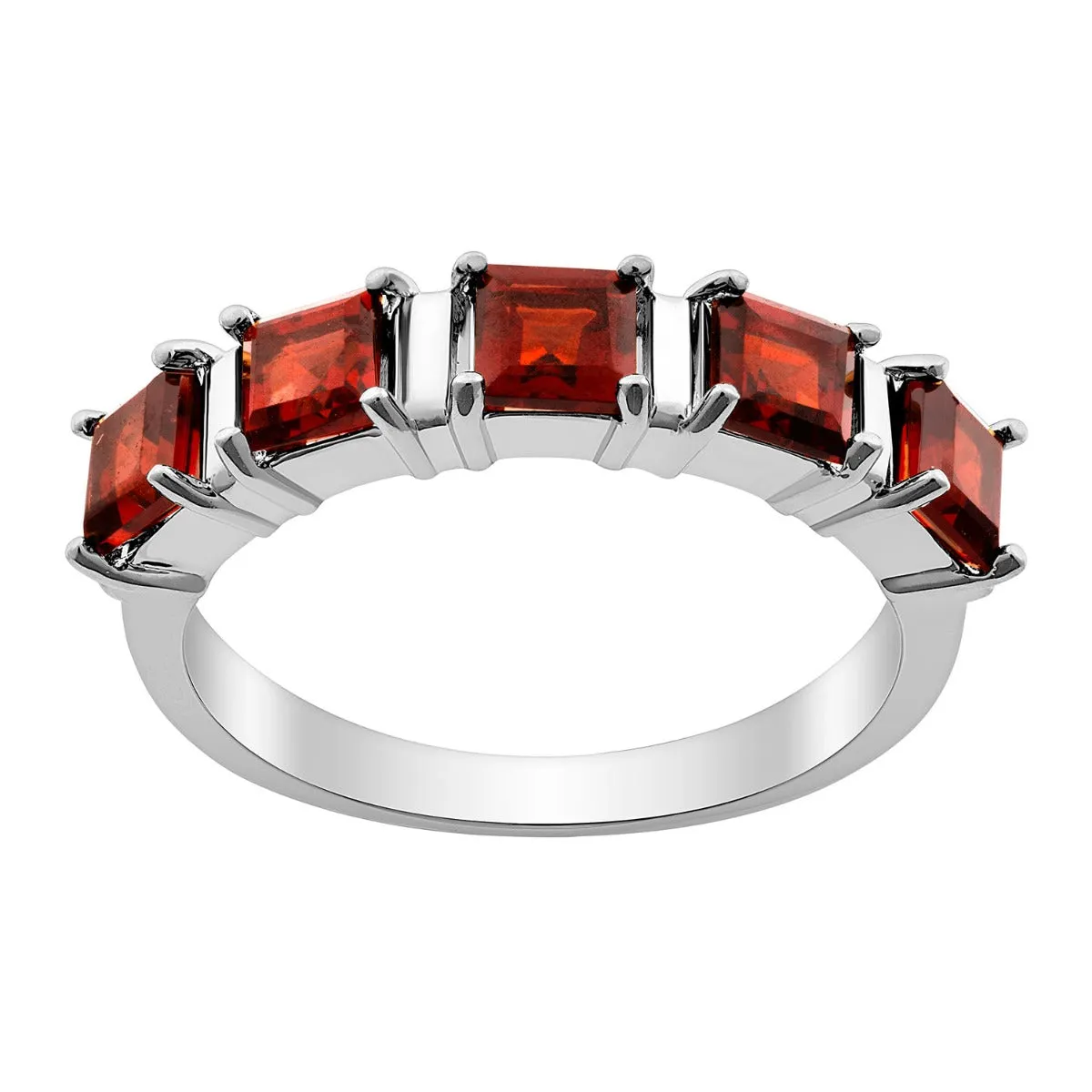 Silver Plated Genuine Garnet Ring and Earrings Set sold by Limoges Jewelry product image thumbnail 2