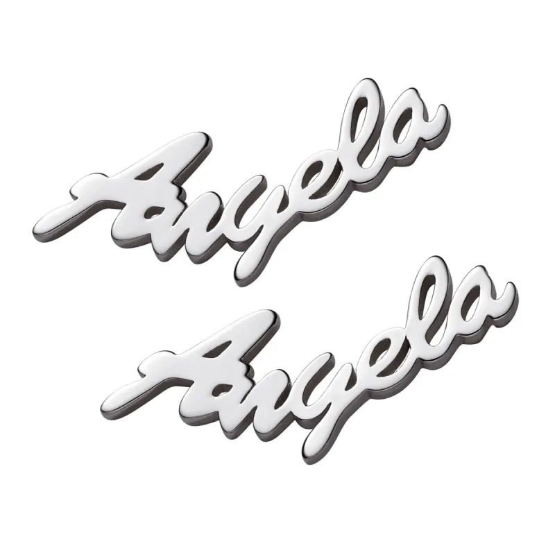 Personalized Script Name Earrings made by Limoges Jewelry