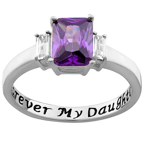 Sterling Silver Forever My Daughter Birthstone Ring sold by Limoges Jewelry product image thumbnail 2
