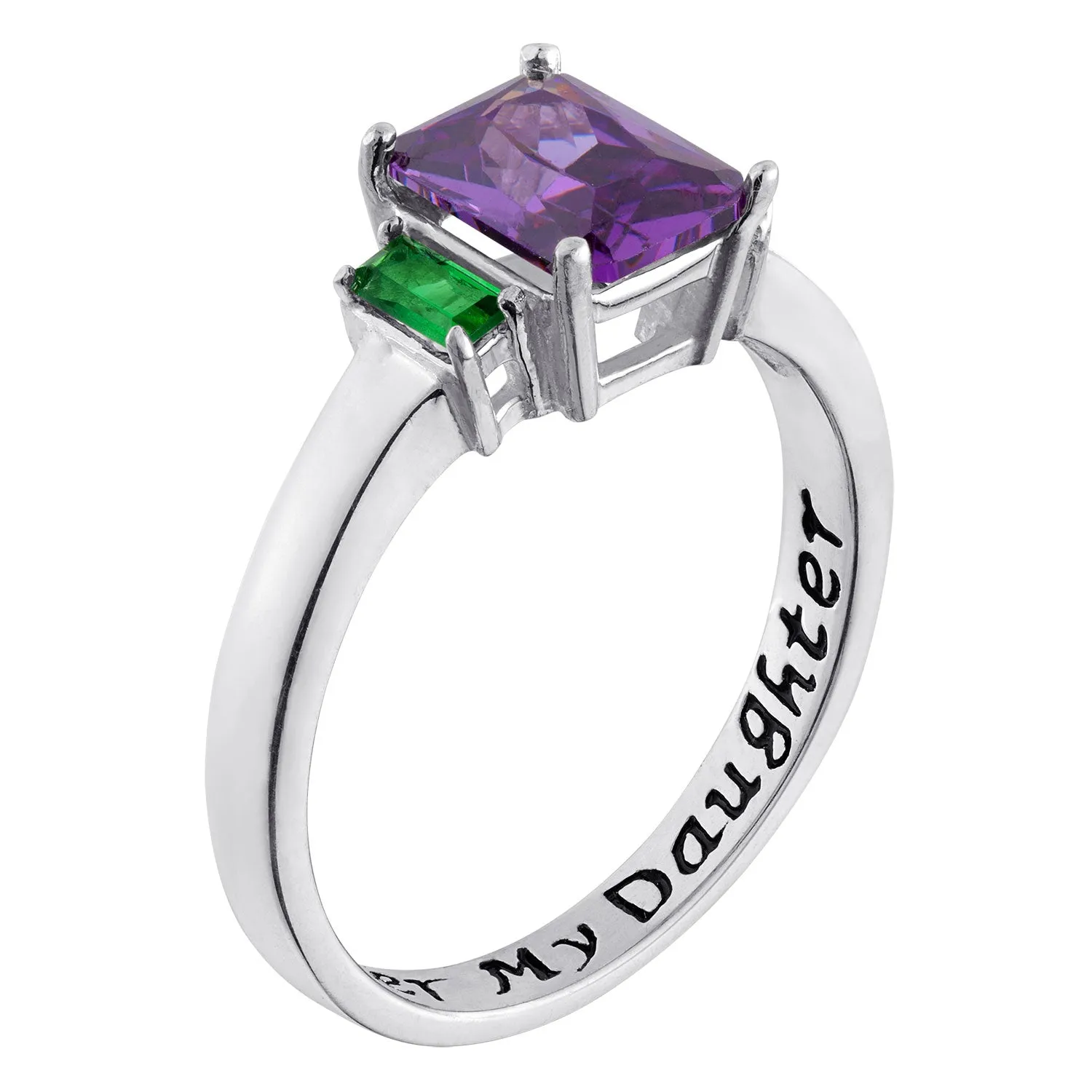 Sterling Silver Forever My Daughter Birthstone Ring sold by Limoges Jewelry product image thumbnail 3