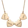 14K Gold over Sterling Engraved Name Heart Station Necklace - 4 Names sold by Limoges Jewelry