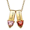 14K Gold over Sterling Name and Heart Birthstone Charm 2 Piece Pendant sold by Limoges Jewelry