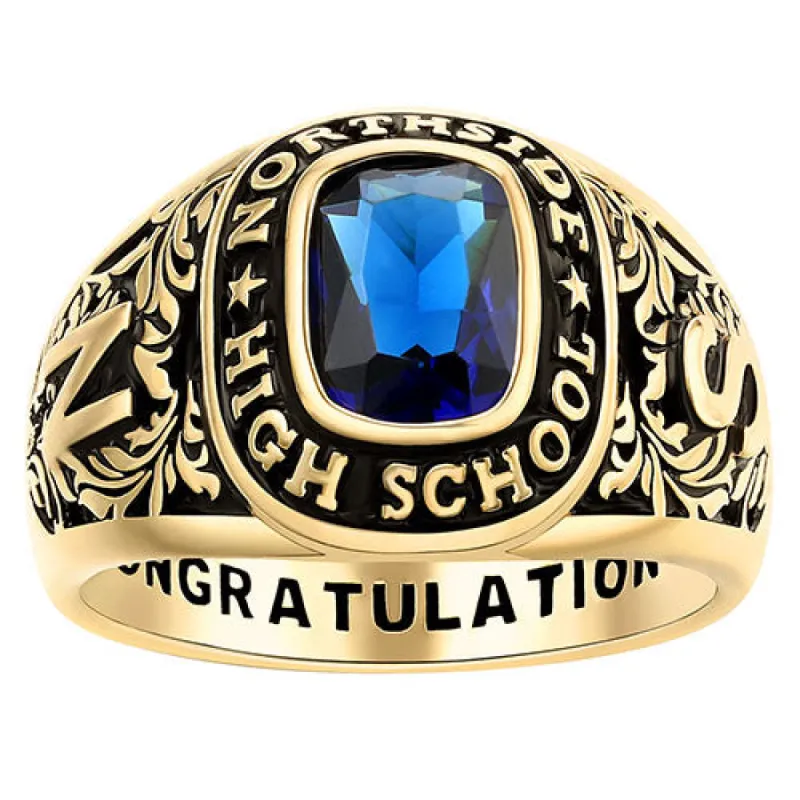 Women's 14K Gold Plated CELEBRIUM Large Traditional Class Ring sold by Limoges Jewelry