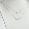 14K Gold over Sterling Name and Heart Layered Double Necklace sold by Limoges Jewelry