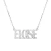 Uppercase CZ Name Plaque Necklace sold by Limoges Jewelry