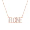 Uppercase CZ Name Plaque Necklace sold by Limoges Jewelry