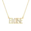 Uppercase CZ Name Plaque Necklace sold by Limoges Jewelry