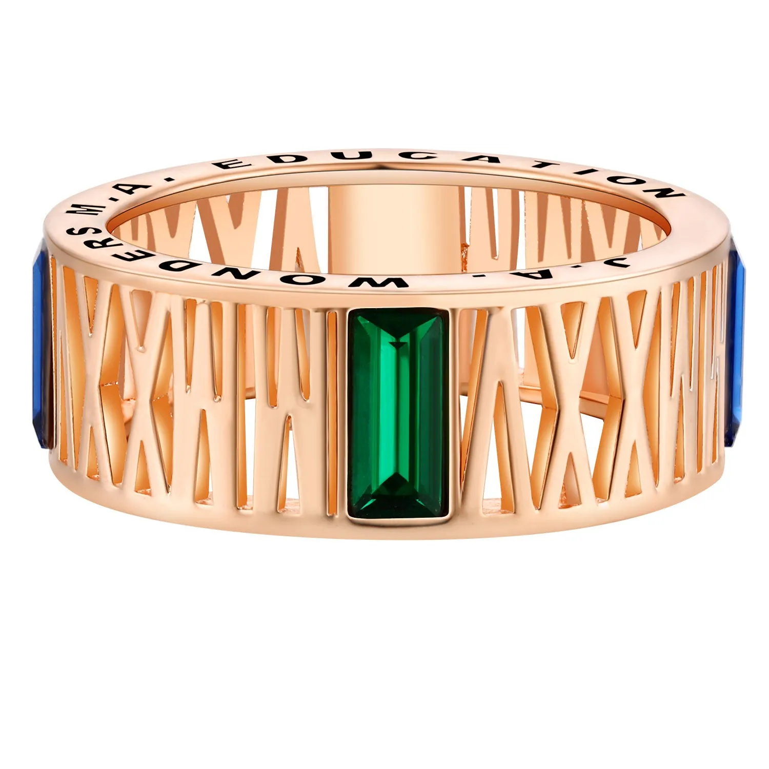 Men's Rose Gold Plated CELEBRIUM Roman Numeral 2025 Birthstone Class Ring sold by Limoges Jewelry product image thumbnail 2