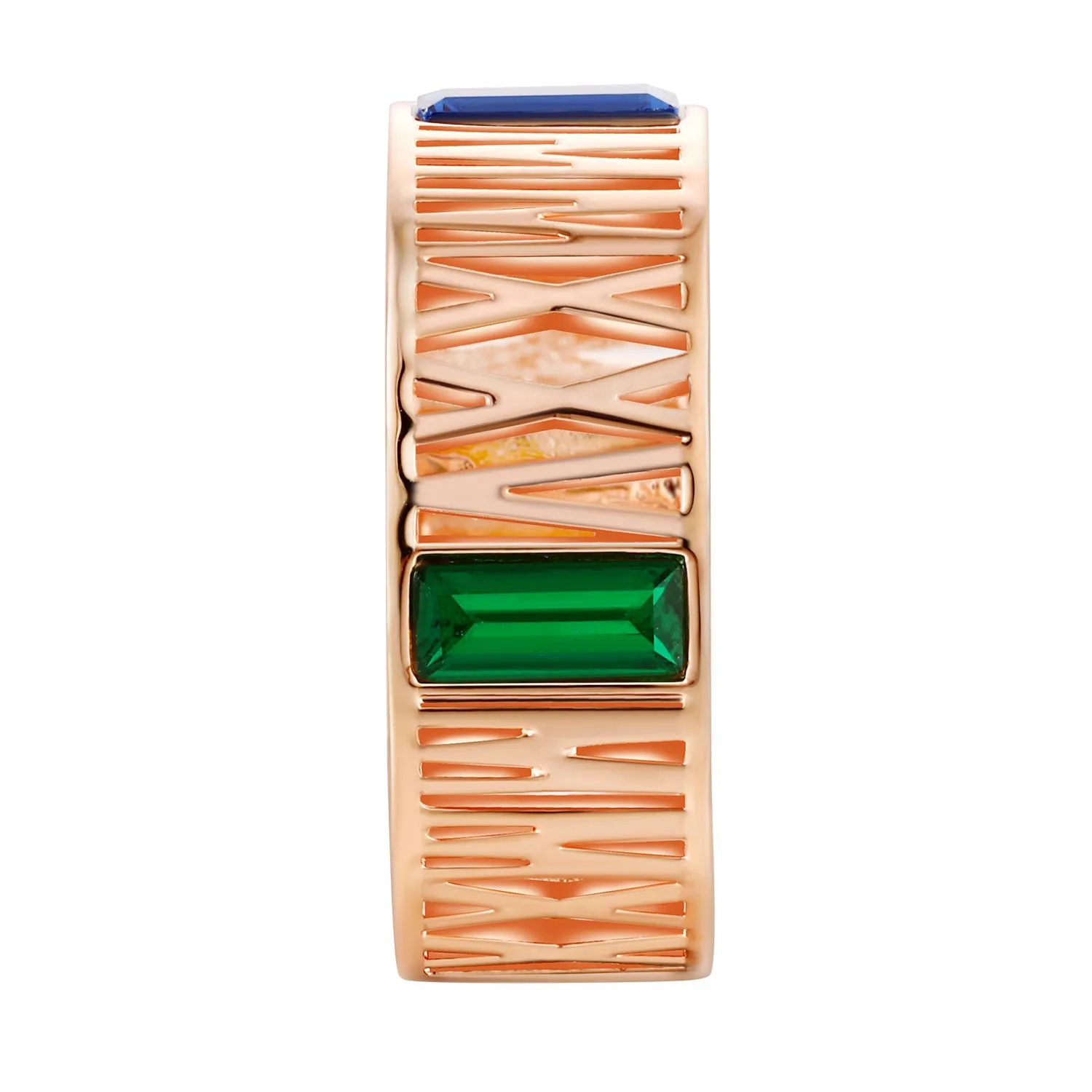 Men's Rose Gold Plated CELEBRIUM Roman Numeral 2025 Birthstone Class Ring sold by Limoges Jewelry product image thumbnail 4