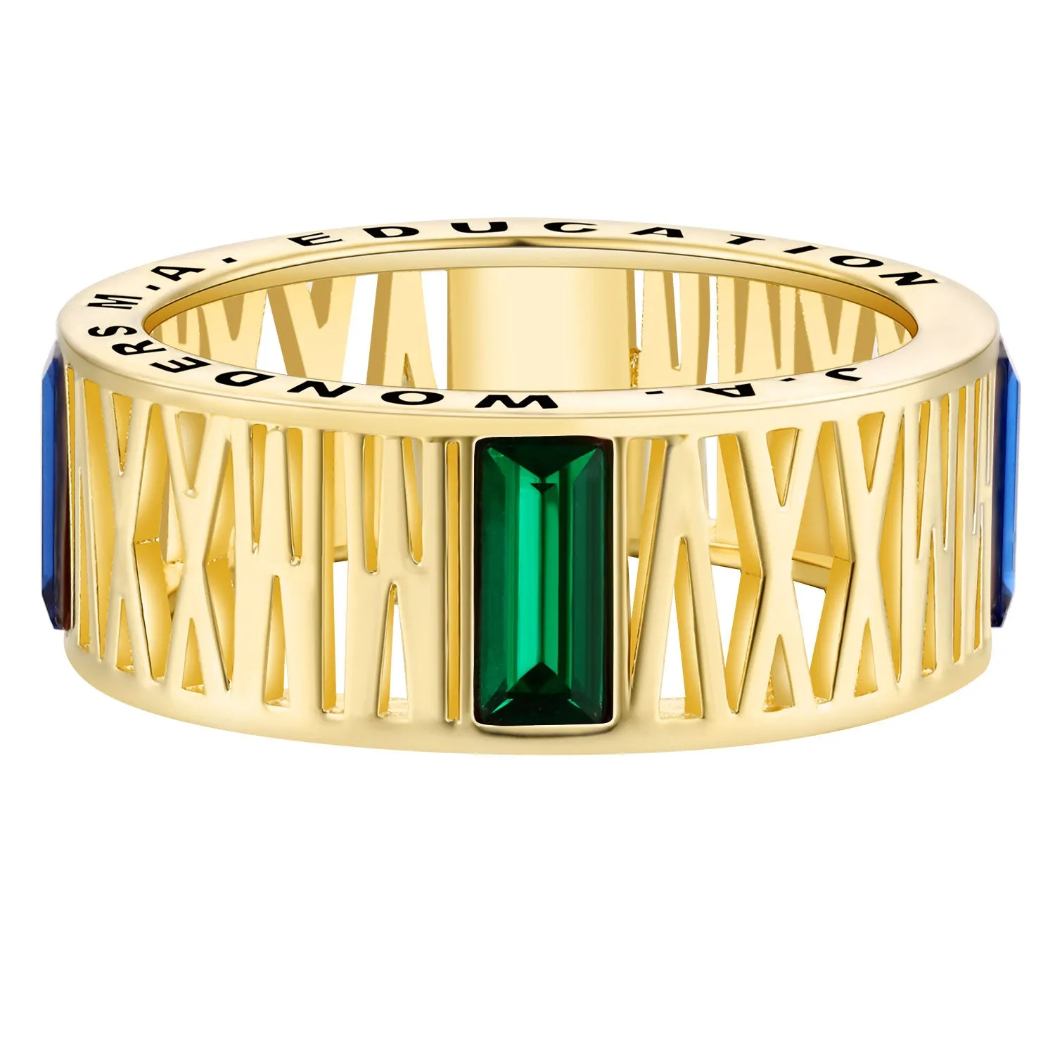 Men's Gold Over Sterling Roman Numeral 2025 Birthstone Class Ring sold by Limoges Jewelry product image thumbnail 2