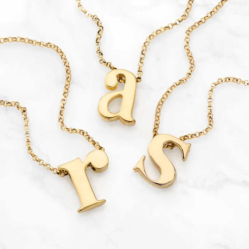 Initially Yours 14K Gold over Sterling Initial Pendant Necklace made by Limoges Jewelry