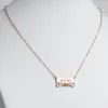 14K Rose Gold Plated Engraved Name with Heart Scroll Plaque Necklace sold by Limoges Jewelry
