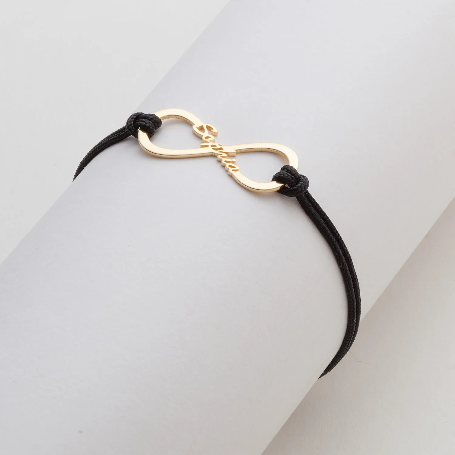 Personalized Name Infinity with Black Cord Bracelet sold by Limoges Jewelry product image thumbnail 4