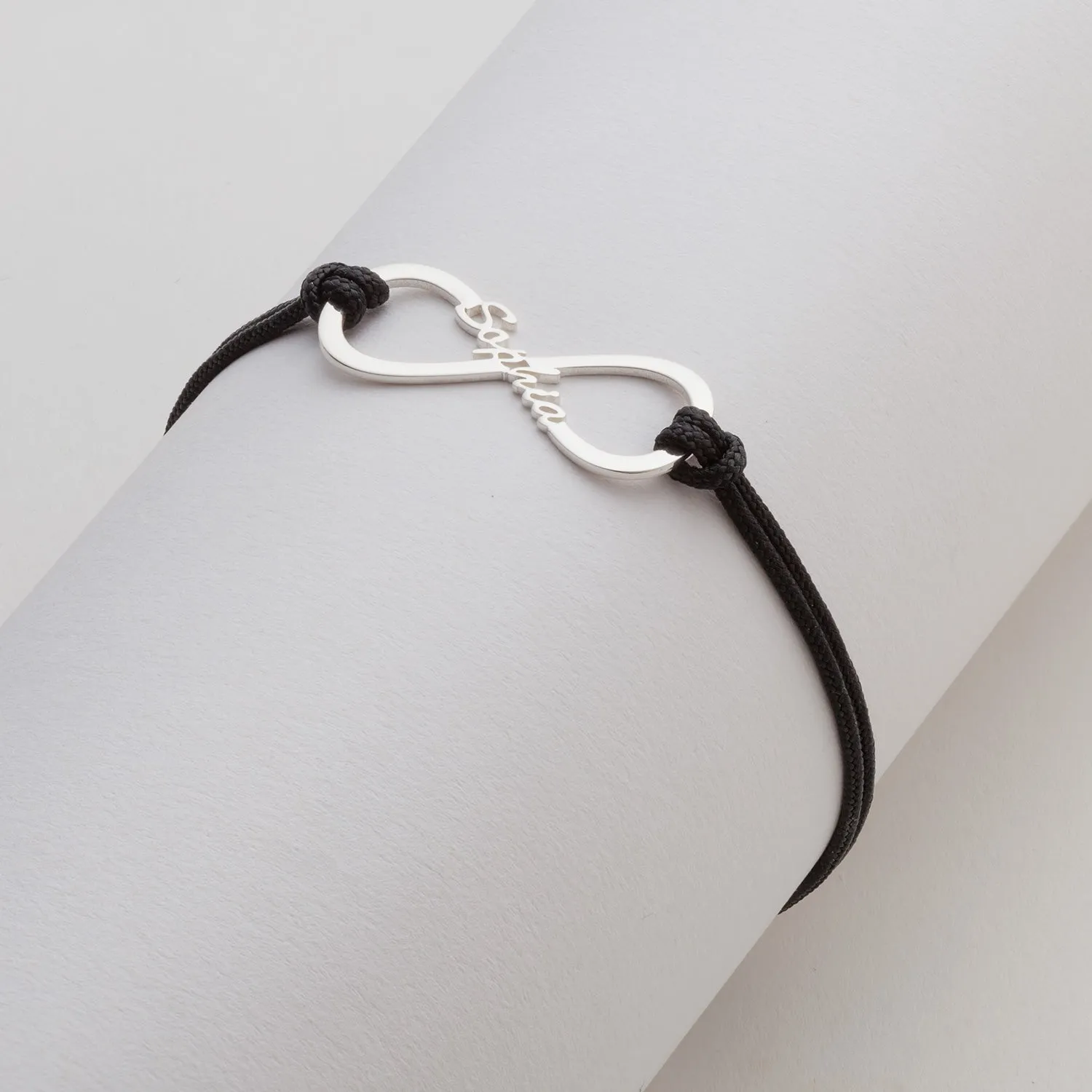 Personalized Name Infinity with Black Cord Bracelet sold by Limoges Jewelry product image thumbnail 2