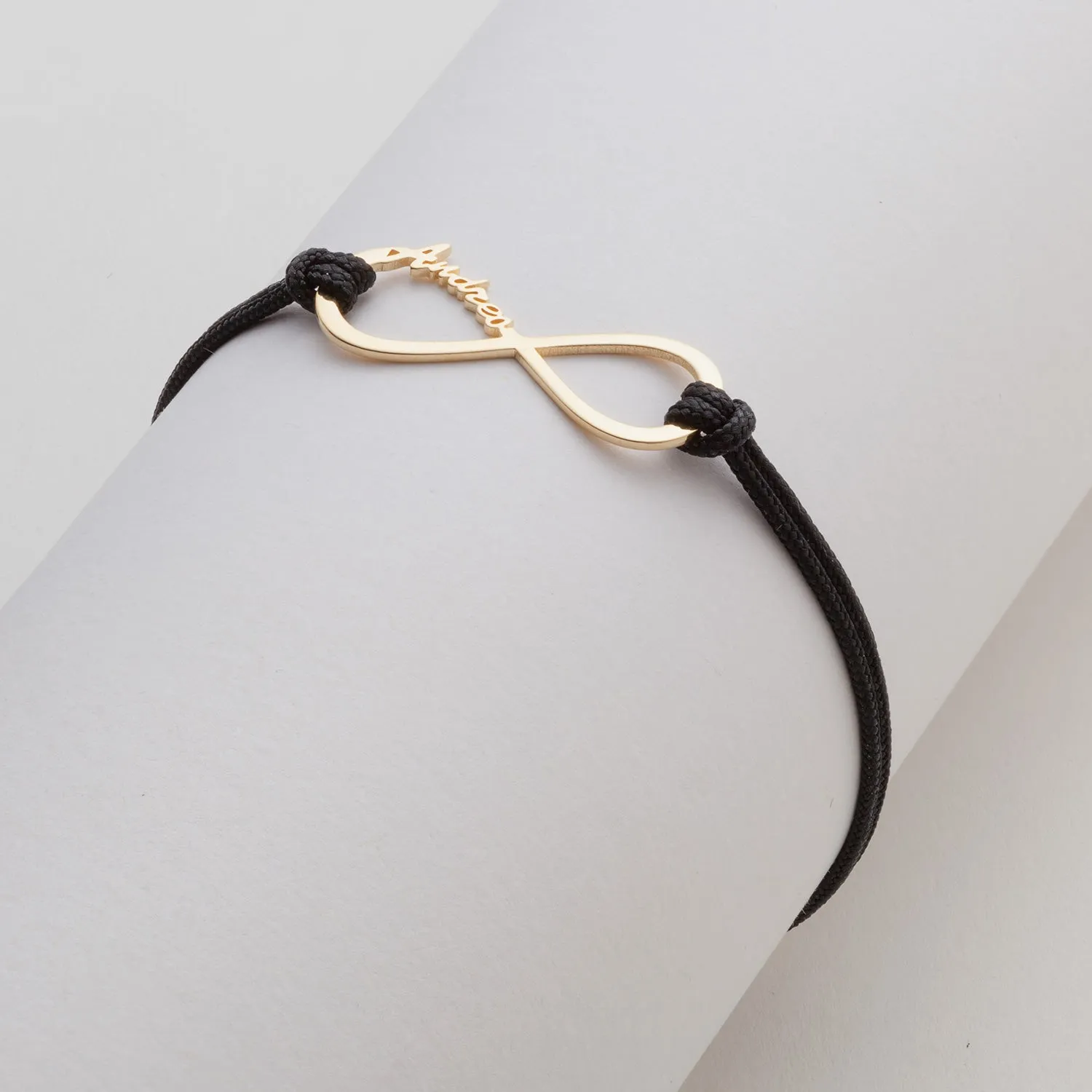 Personalized Name Infinity with Black Cord Bracelet sold by Limoges Jewelry product image thumbnail 4