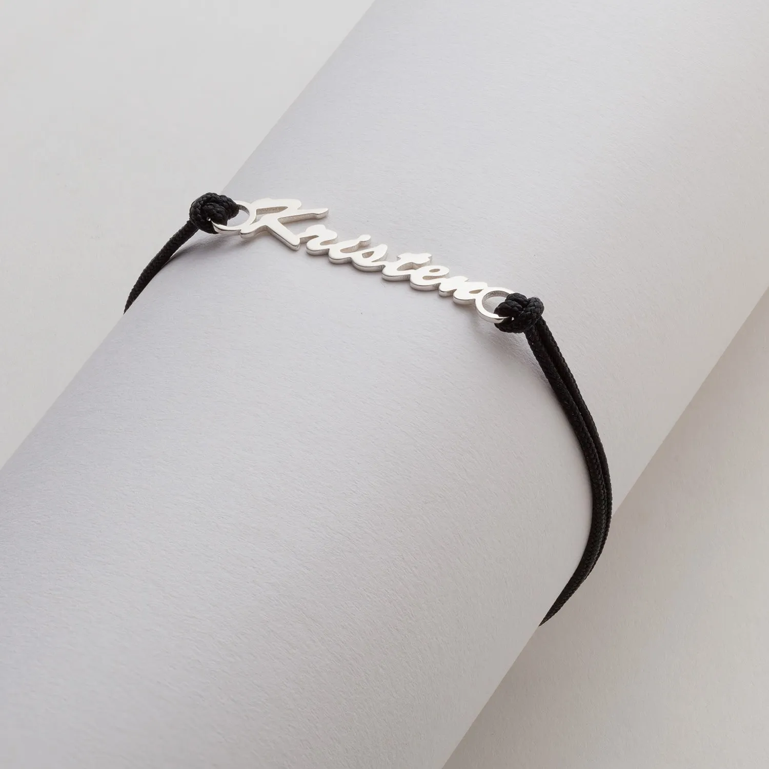 Personalized Script Name with Black Cord Bracelet sold by Limoges Jewelry product image thumbnail 2