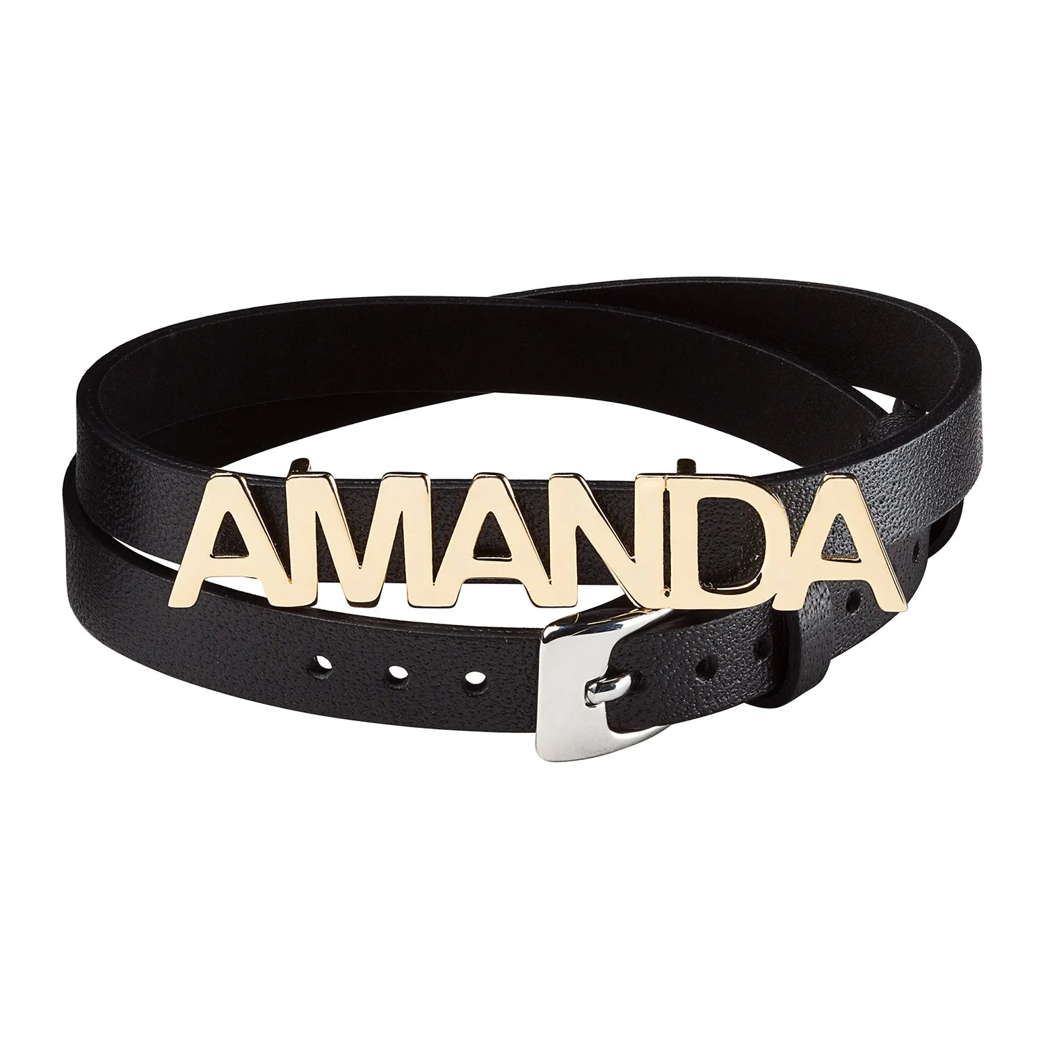 Uppercase Name Leather Wrap Bracelet and Choker sold by Limoges Jewelry product image thumbnail 5