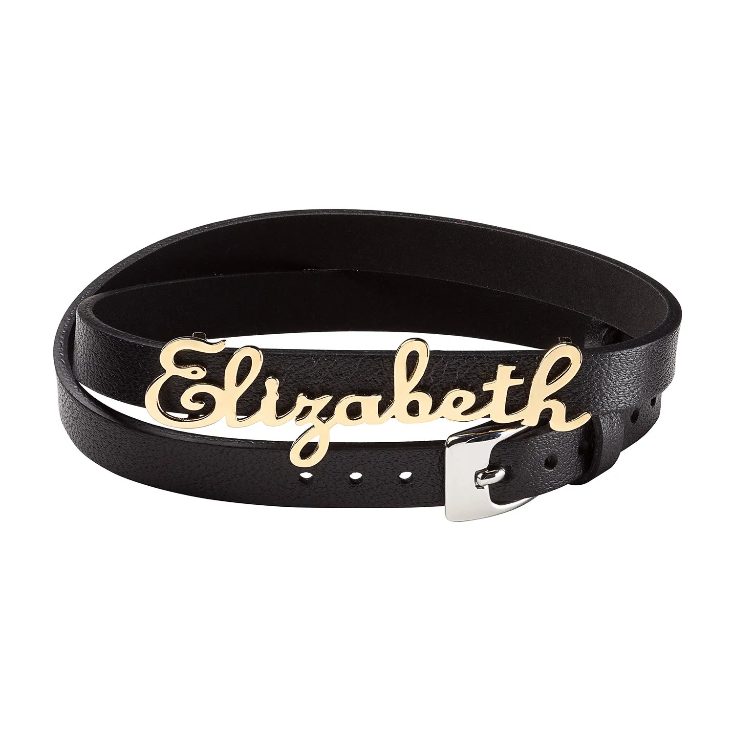 Script Name Leather Wrap Bracelet and Choker sold by Limoges Jewelry product image thumbnail 4