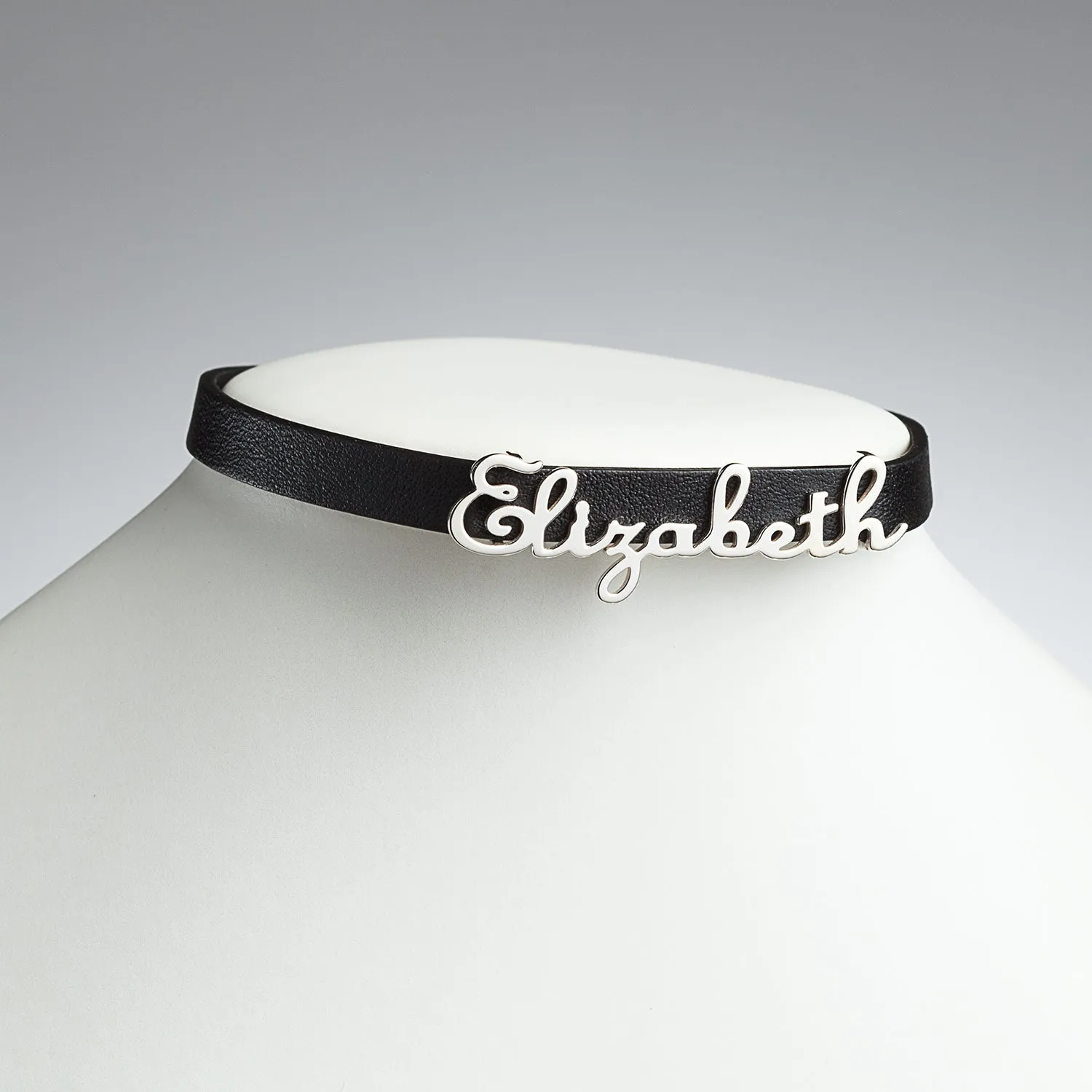 Script Name Leather Wrap Bracelet and Choker sold by Limoges Jewelry product image thumbnail 2