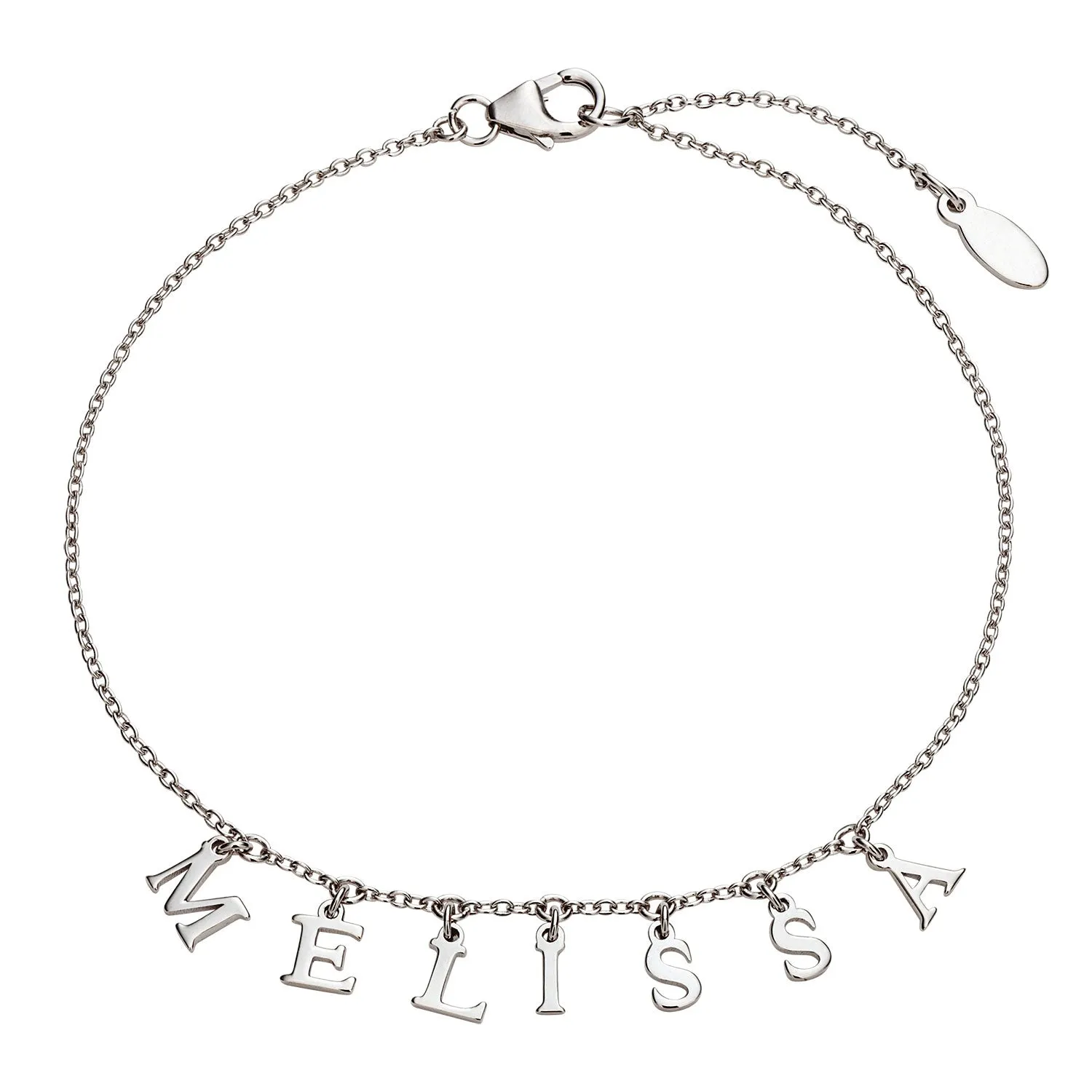 Dainty Letters Station Name Bracelet sold by Limoges Jewelry