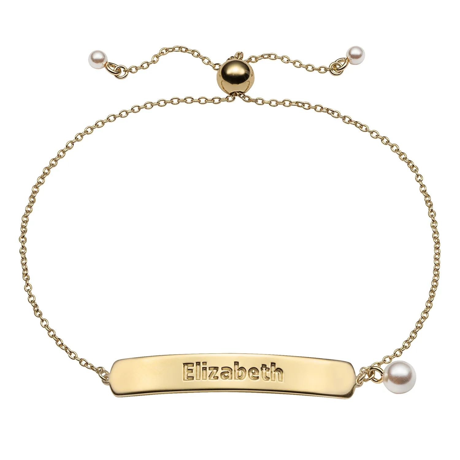 Adjustable Name Plaque Bracelet with Pearl sold by Limoges Jewelry product image thumbnail 4