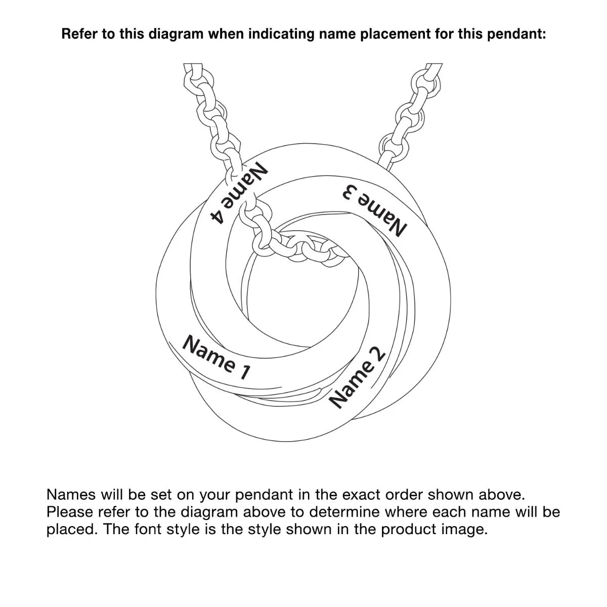 Silver Plated Interlocking Rings Name Necklace sold by Limoges Jewelry product image thumbnail 3