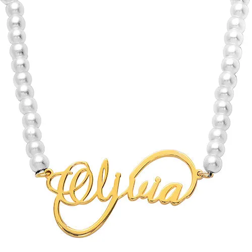 Script Name Infinity Glass Pearl Necklace sold by Limoges Jewelry product image thumbnail 4