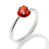 Silver Plated Round Birthstone and Enamel Ring sold by Limoges Jewelry