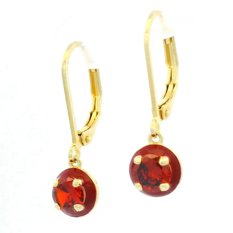 Round Birthstone and Enamel Earring sold by Limoges Jewelry