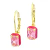 Emerald Cut Birthstone and Enamel Earring sold by Limoges Jewelry