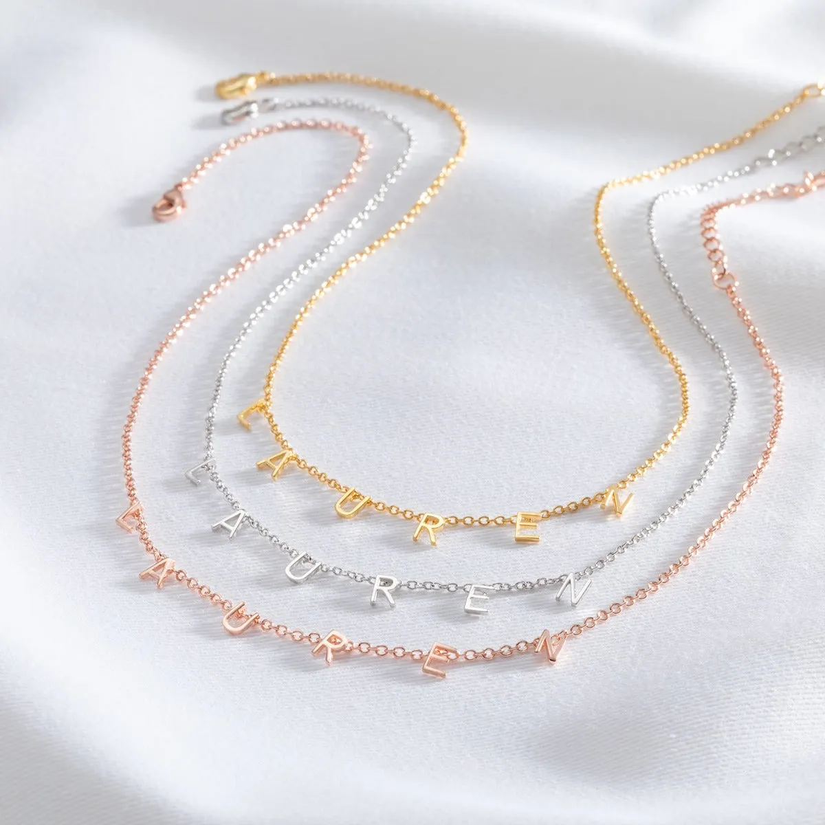 14K Rose Gold over Sterling Dainty Name Choker sold by Limoges Jewelry product image thumbnail 2