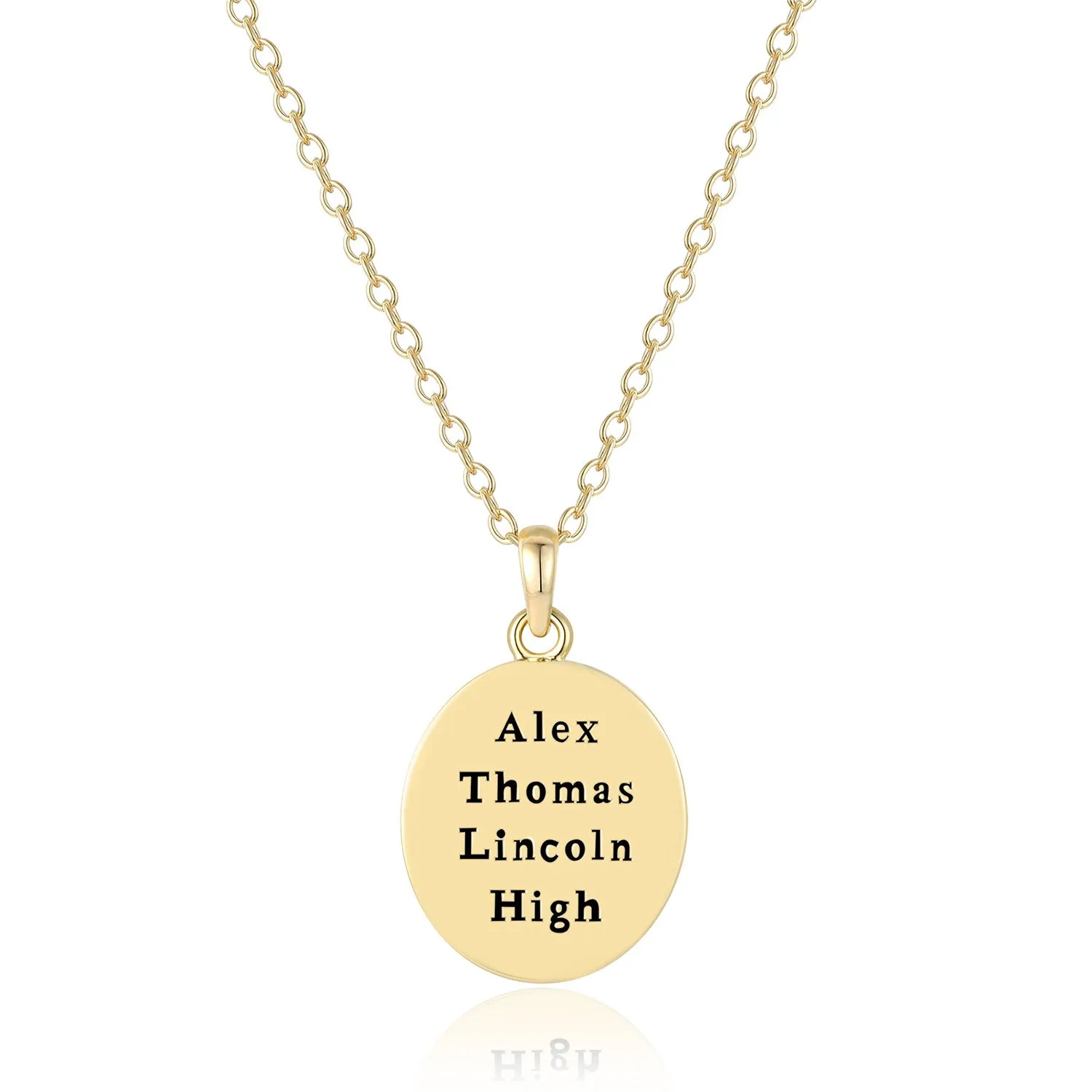 Unisex Gold CELEBRIUM Year and Pave CZ Oval Personalized Graduation/ class necklace sold by Limoges Jewelry product image thumbnail 2