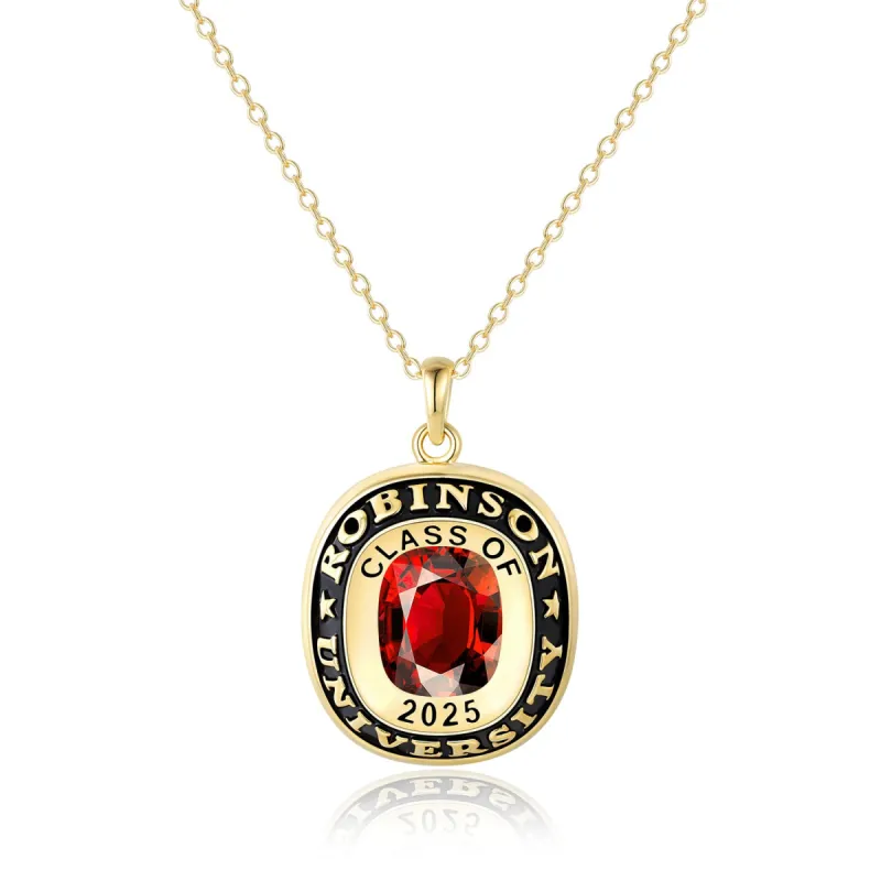 Unisex Gold Celebrium Birthstone Double Row Personalized Graduation/Class Necklace sold by Limoges Jewelry