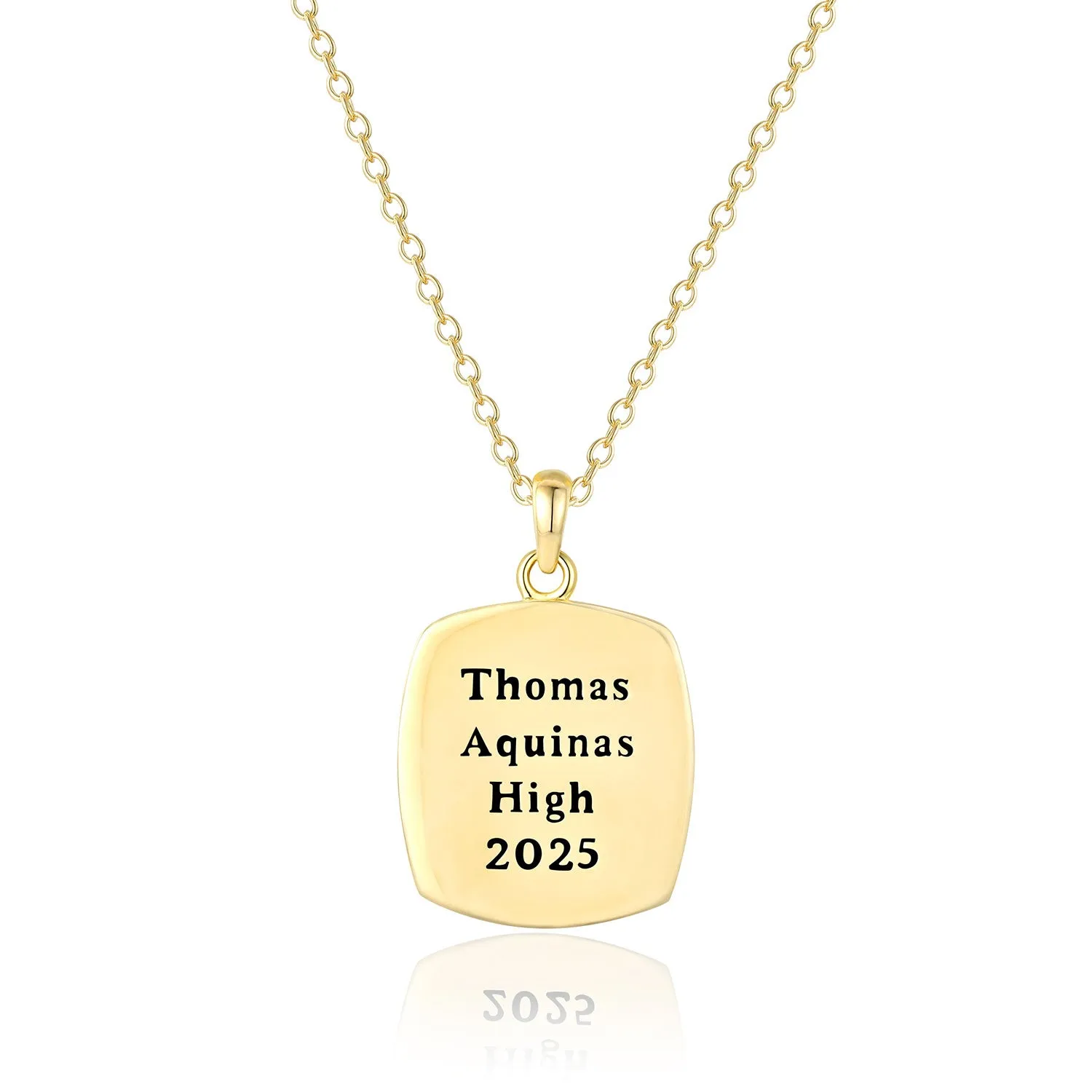 Unisex Gold over Sterling Traditional Initial and Birthstone Personalized Graduation/Class Necklace sold by Limoges Jewelry product image thumbnail 2