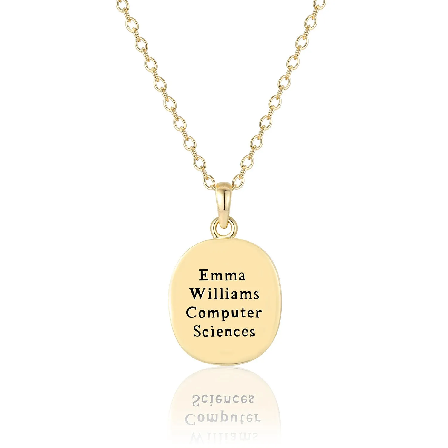 Unisex Gold over Sterling Cushion Birthstone Personalized Graduation/Class Necklace sold by Limoges Jewelry product image thumbnail 2