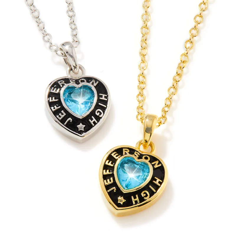 Women's CELEBRIUM Heart Birthstone Personalized Graduation/ Class Necklace sold by Limoges Jewelry
