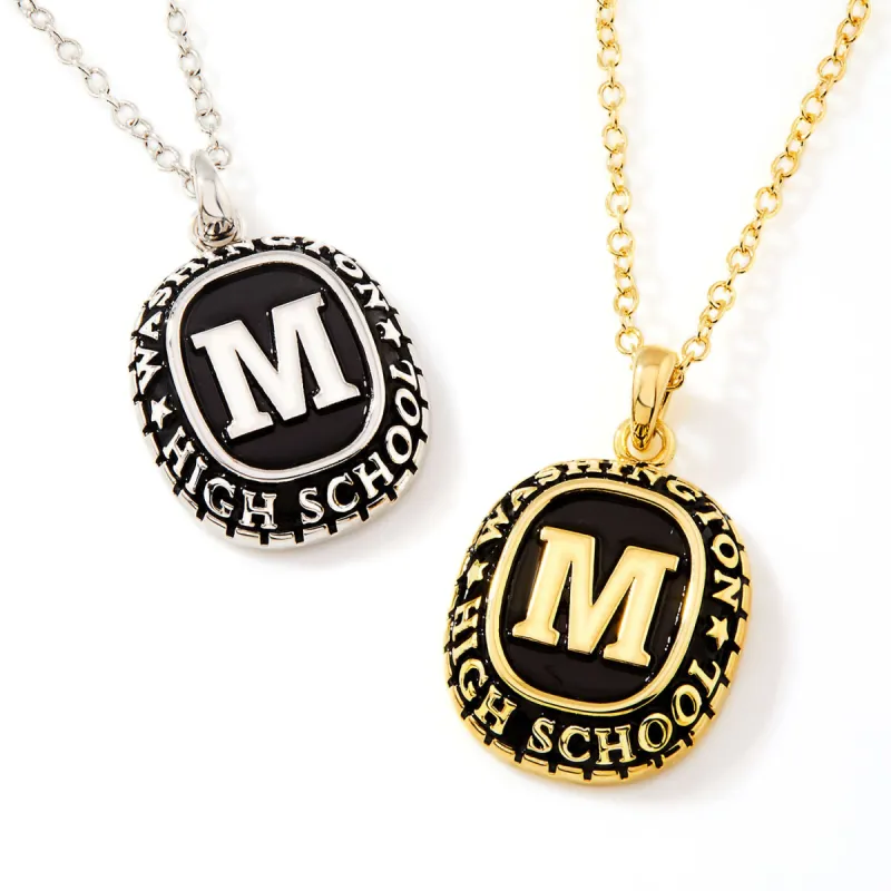 Unisex Sterling Silver Traditional Initial Personalized Graduation/Class Necklace sold by Limoges Jewelry