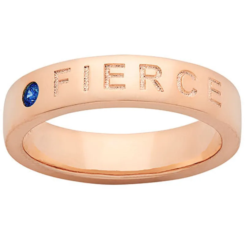 FIERCE 14K Rose Gold Plated Birthstone Empowerment Ring sold by Limoges Jewelry