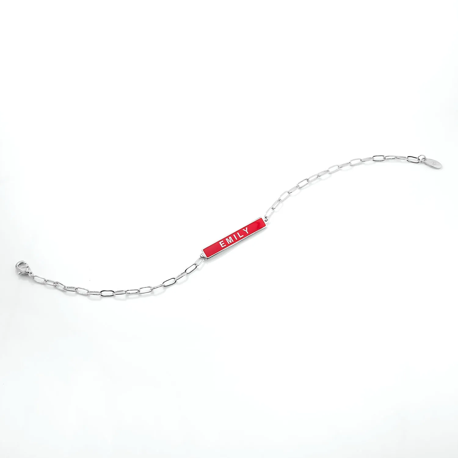 Personalized Enamel Bar Paperclip Chain Bracelet sold by Limoges Jewelry product image thumbnail 3